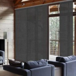 Panneau Japonais Chevrons, Gris, H.250 X L.50 Cm