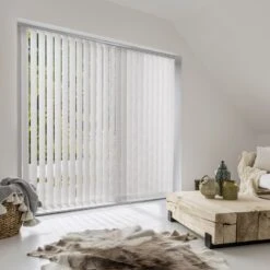 5 Lamelles Verticales Orientables Alaska, Blanc, L.40 Cm X H.260 Cm