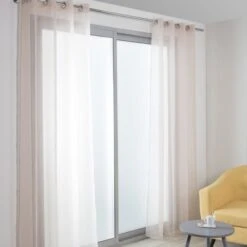 Voilage Transparent, Kali (vendu Par Deux) Rose L.135 X H.240 Cm