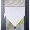 Vitrage Tamisant, Coton, Angèle Coton Blanc & Beige Lin L.45 X H.60 Cm