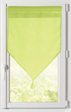 Vitrage Tamisant, Monna Vert Anis L.60 X H.90 Cm