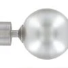 Lot De 2 Embouts Boule IB+, Argent Chrome, Pour Barre à Rideau Diam.25 Mm