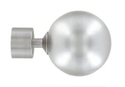 Lot De 2 Embouts Boule IB+, Argent Chrome, Pour Barre à Rideau Diam.25 Mm