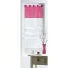 Vitrage Transparent, Bicolore Blanc/rose L.180 X H.90 Cm