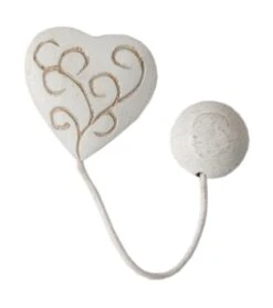 Embrasse Aimantée Coeur Volutes, écru