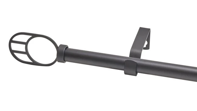 Kit De Tringle à Rideau Extensible Ellipse Diam. 16/19 Mm Noir Mat 120/210 Cm 1 Kit De Tringle à Rideau Extensible Ellipse Diam. 16/19 Mm Noir Mat 120/210 Cm