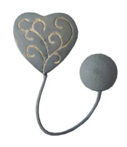 Embrasse Aimantée Coeur Volutes, Gris