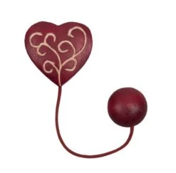 Embrasse Aimantée Aimantée Cœur Volutes 4,5cm, Rouge