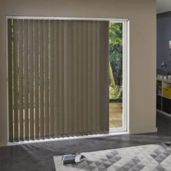 5 Lamelles Verticales Orientables Ancona, Marron, L.40 X H.260 Cm