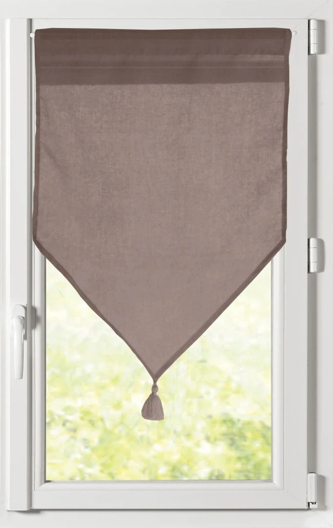 Vitrage Tamisant, Monna Chocolat L.60 X H.90 Cm 1 Vitrage Tamisant, Monna Chocolat L.60 X H.90 Cm