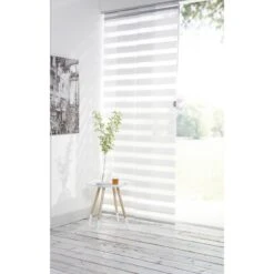 Panneau Japonais Jour / Nuit, Blanc-blanc N°0, H.250 X L.50 Cm