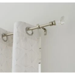 Kit De Tringle à Rideau Pure Diam. 16/19 Mm Acier Brossé 120/210 Cm