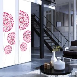 Panneau Japonais Fleurs Digitales, Multicouleur, H.250 X L.50 Cm