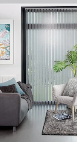 Kit Complet Rail Et Lamelles Verticales Orientables, Gris L.200 X H.260 Cm