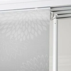 Panneau Japonais Fleurs Artifices, Blanc/gris, H.250 X L.50 Cm