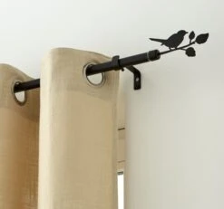 Kit De Tringle à Rideau Bird Diam. 16/19 Mm Noir Mat 120 à 210 Cm