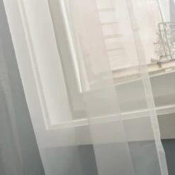 Voilage Transparent, New Atria Blanc L.140 X H.260 Cm