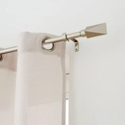 Kit De Tringle à Rideau Facette Diam. 16/19 Mm Acier Mat 120 à 210 Cm