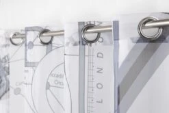 Voilage Transparent, Funnydog Blanc & Noir L.140 X H.240 Cm