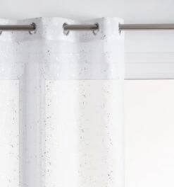 Voilage Transparent, Cassiopée Blanc L.140 X H.240 Cm