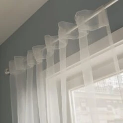 Voilage Transparent, Atria, Blanc, L.140 X H.260 Cm